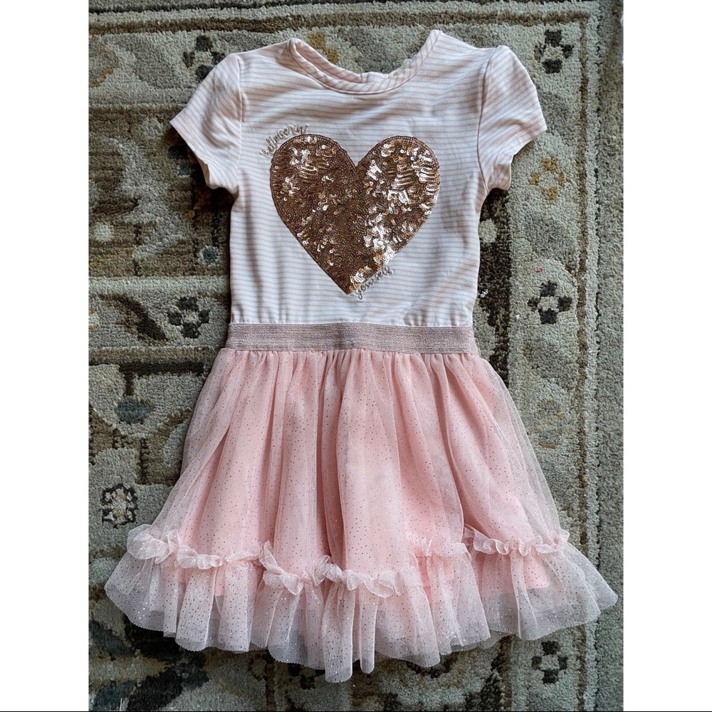 Btween Toddler Dress Cream & Peach Size 4